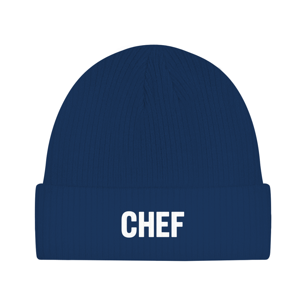 Beanie „Chef“ – Unisex Statement Beanie aus Bio-Baumwolle, weich & bequem