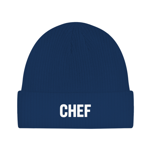Beanie „Chef“ – Unisex Statement Beanie aus Bio-Baumwolle, weich & bequem