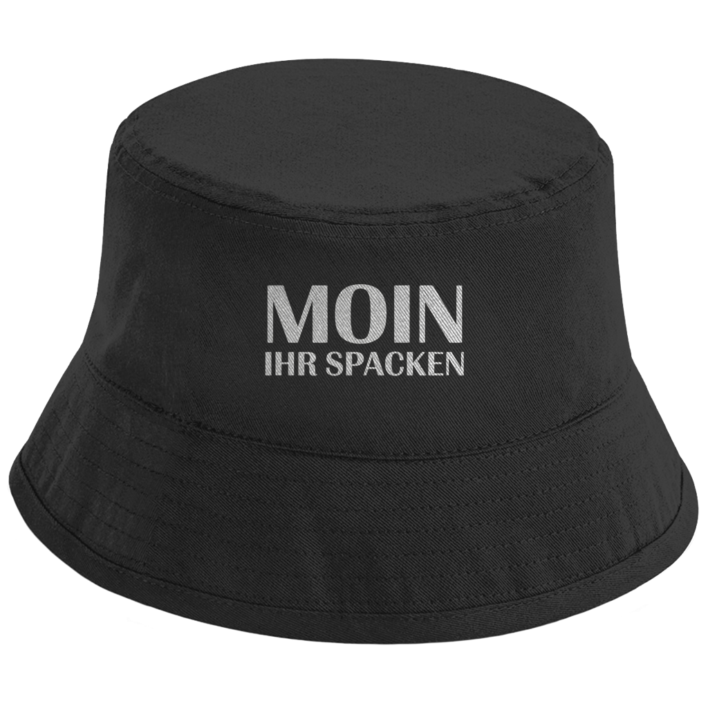 Bucket Hat „Moin ihr Spacken“ – Unisex Statement Hut aus Bio-Baumwolle mit UPF50+