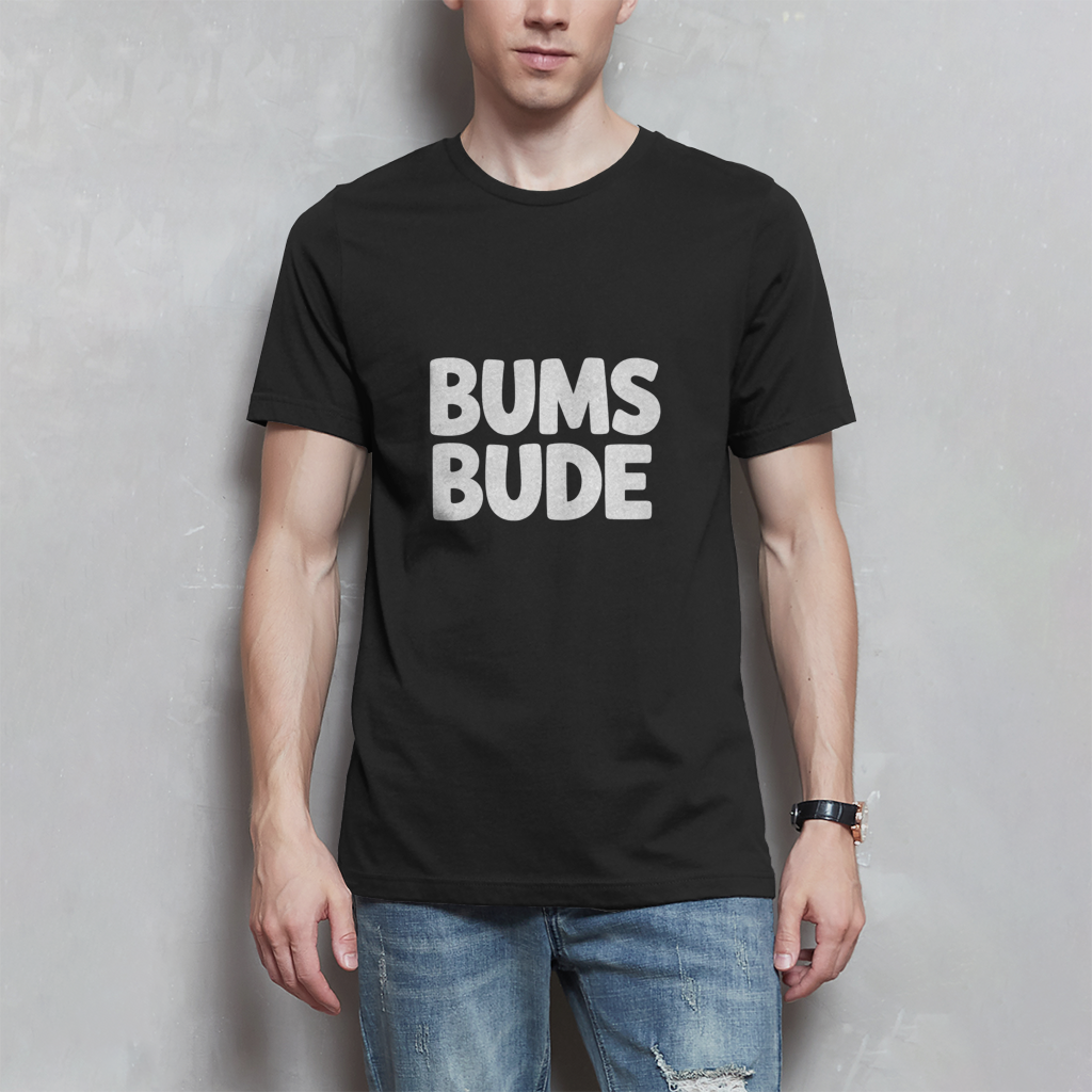 Herren T-Shirt „Bumsbude“ Schwarz – Lustiges Statement Shirt