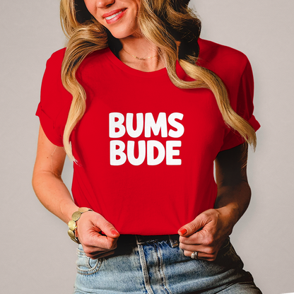 Damen T-Shirt „Bumsbude“ Schwarz – Lustiges Statement Shirt