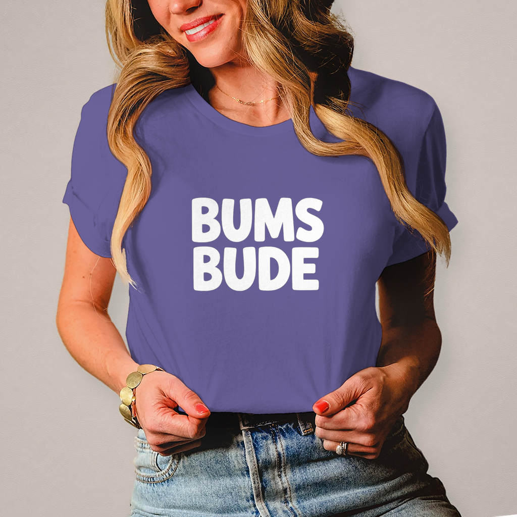 Damen T-Shirt „Bumsbude“ Schwarz – Lustiges Statement Shirt