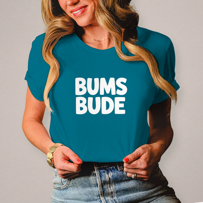 Damen T-Shirt „Bumsbude“ Schwarz – Lustiges Statement Shirt