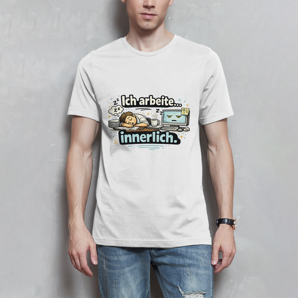 Ich arbeite innerlich Herren T-Shirt – Perfekt für Büro & Homeoffice