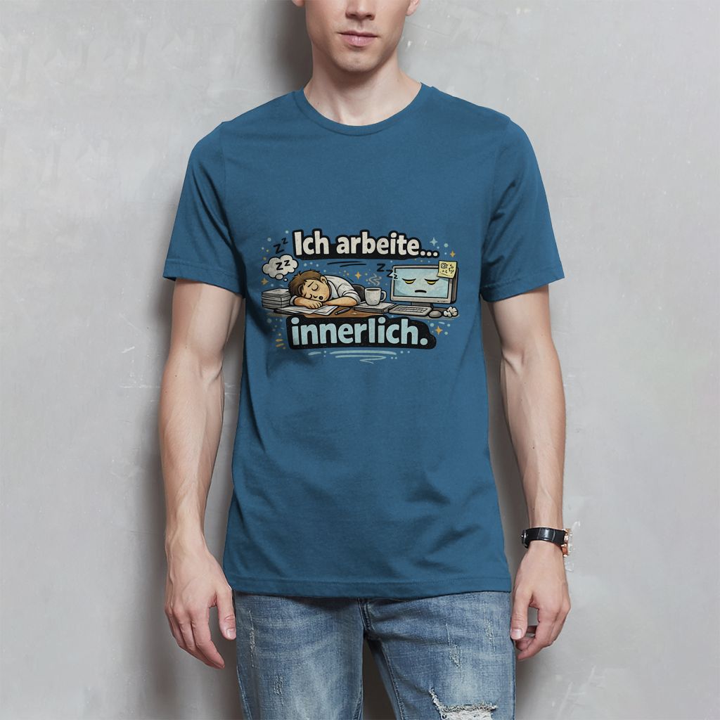 Ich arbeite innerlich Herren T-Shirt – Perfekt für Büro & Homeoffice
