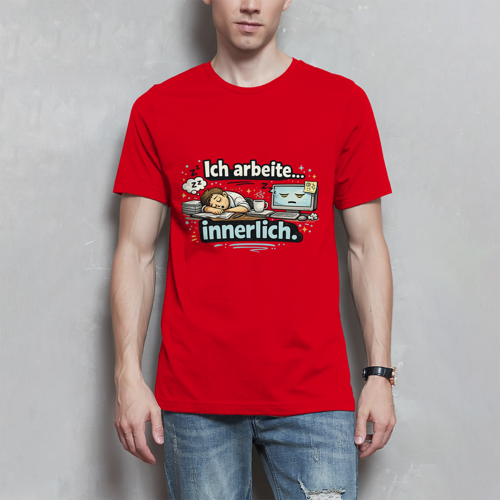 Ich arbeite innerlich Herren T-Shirt – Perfekt für Büro & Homeoffice