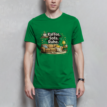 Lustiges Herren T-Shirt „Kaffee Sofa Ruhe“ – Für Relax & Freizeit