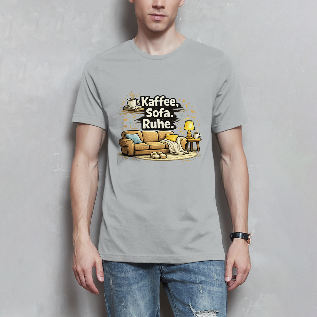Lustiges Herren T-Shirt „Kaffee Sofa Ruhe“ – Für Relax & Freizeit