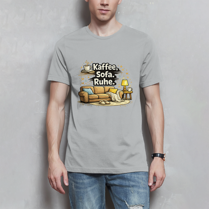 Lustiges Herren T-Shirt „Kaffee Sofa Ruhe“ – Für Relax & Freizeit