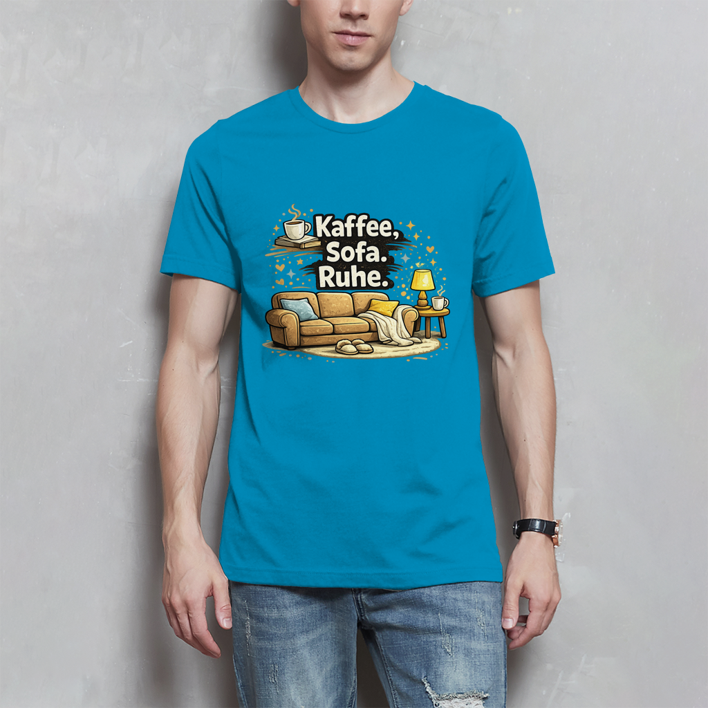 Lustiges Herren T-Shirt „Kaffee Sofa Ruhe“ – Für Relax & Freizeit