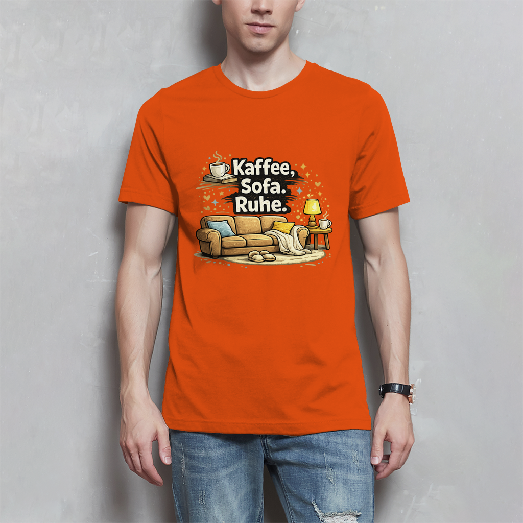 Lustiges Herren T-Shirt „Kaffee Sofa Ruhe“ – Für Relax & Freizeit
