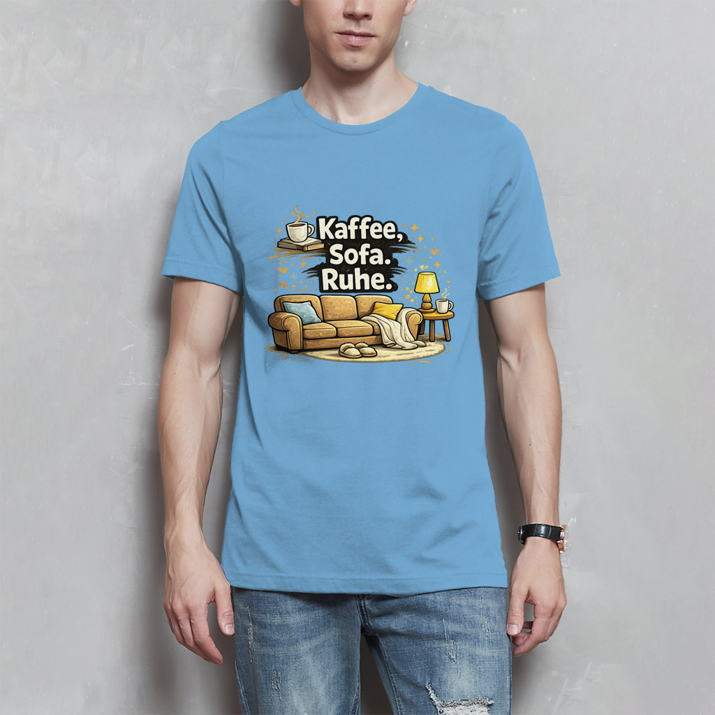 Lustiges Herren T-Shirt „Kaffee Sofa Ruhe“ – Für Relax & Freizeit