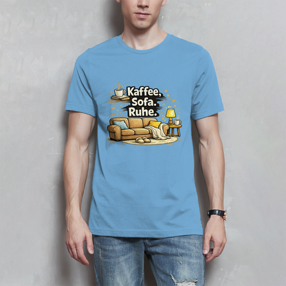 Lustiges Herren T-Shirt „Kaffee Sofa Ruhe“ – Für Relax & Freizeit