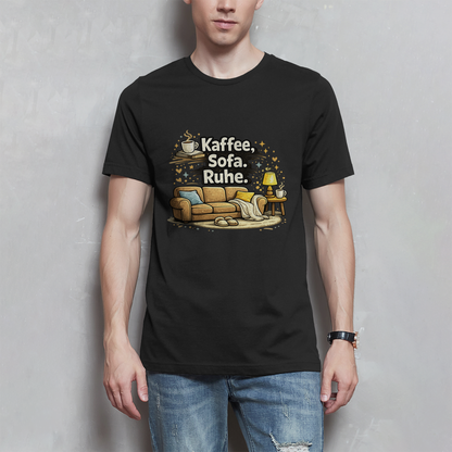 Lustiges Herren T-Shirt „Kaffee Sofa Ruhe“ – Für Relax & Freizeit