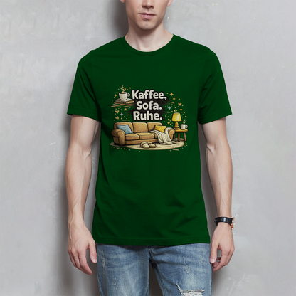 Lustiges Herren T-Shirt „Kaffee Sofa Ruhe“ – Für Relax & Freizeit