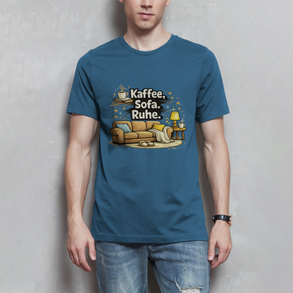 Lustiges Herren T-Shirt „Kaffee Sofa Ruhe“ – Für Relax & Freizeit