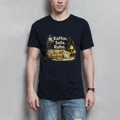 Lustiges Herren T-Shirt „Kaffee Sofa Ruhe“ – Für Relax & Freizeit