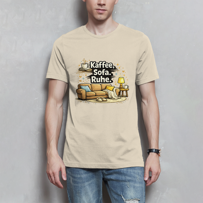 Lustiges Herren T-Shirt „Kaffee Sofa Ruhe“ – Für Relax & Freizeit