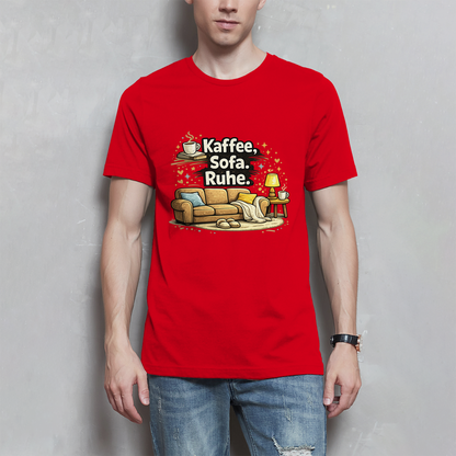 Lustiges Herren T-Shirt „Kaffee Sofa Ruhe“ – Für Relax & Freizeit