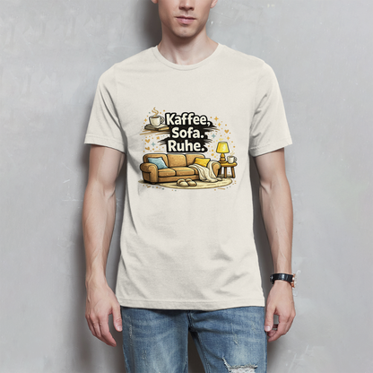 Lustiges Herren T-Shirt „Kaffee Sofa Ruhe“ – Für Relax & Freizeit