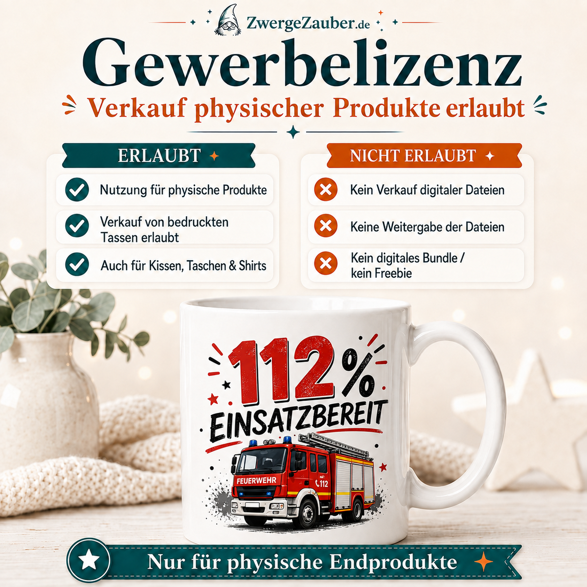 Gewerbelizenz für 112 Prozent Einsatzbereit Feuerwehr Design zum Verkauf physischer Endprodukte