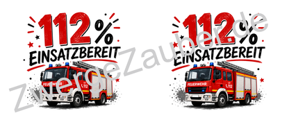 Feuerwehrtasse "112% Einsatzbereit" – Geschenk für Feuerwehrleute