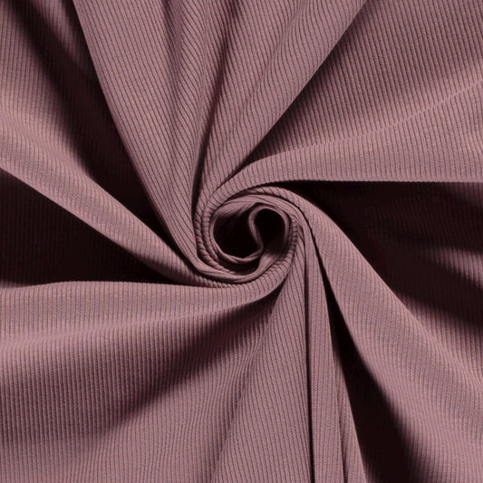 Rib Jersey Stoff Uni Mauve 0,5m