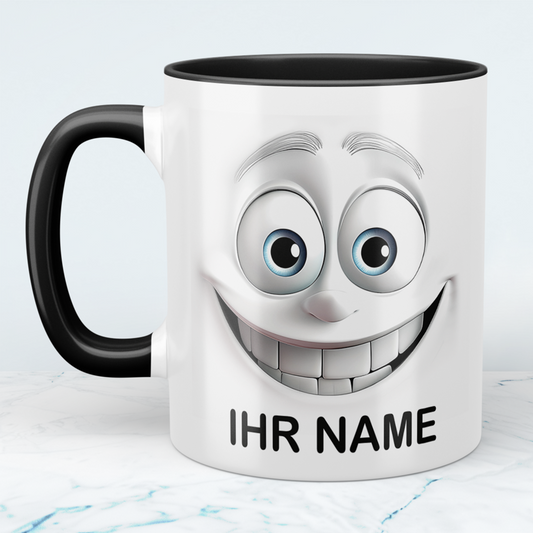 Personalisierte lustige Tasse mit 3D-Gesicht & Namen – Geschenk für Familie & Kollegen