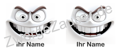 Lustige 3D-Gesicht Tasse personalisiert mit Namen – Geschenk Büro & Familie