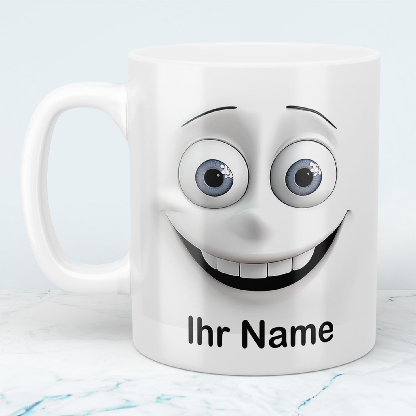 Personalisierte Tasse mit 3D-Gesicht & Namen – Witziges Geschenk für Kollegen