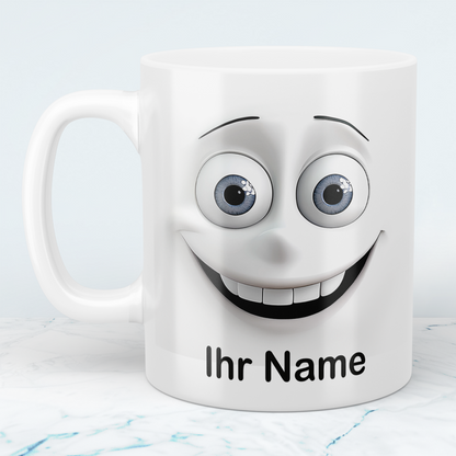 Personalisierte Tasse mit 3D-Gesicht & Namen – Witziges Geschenk für Kollegen