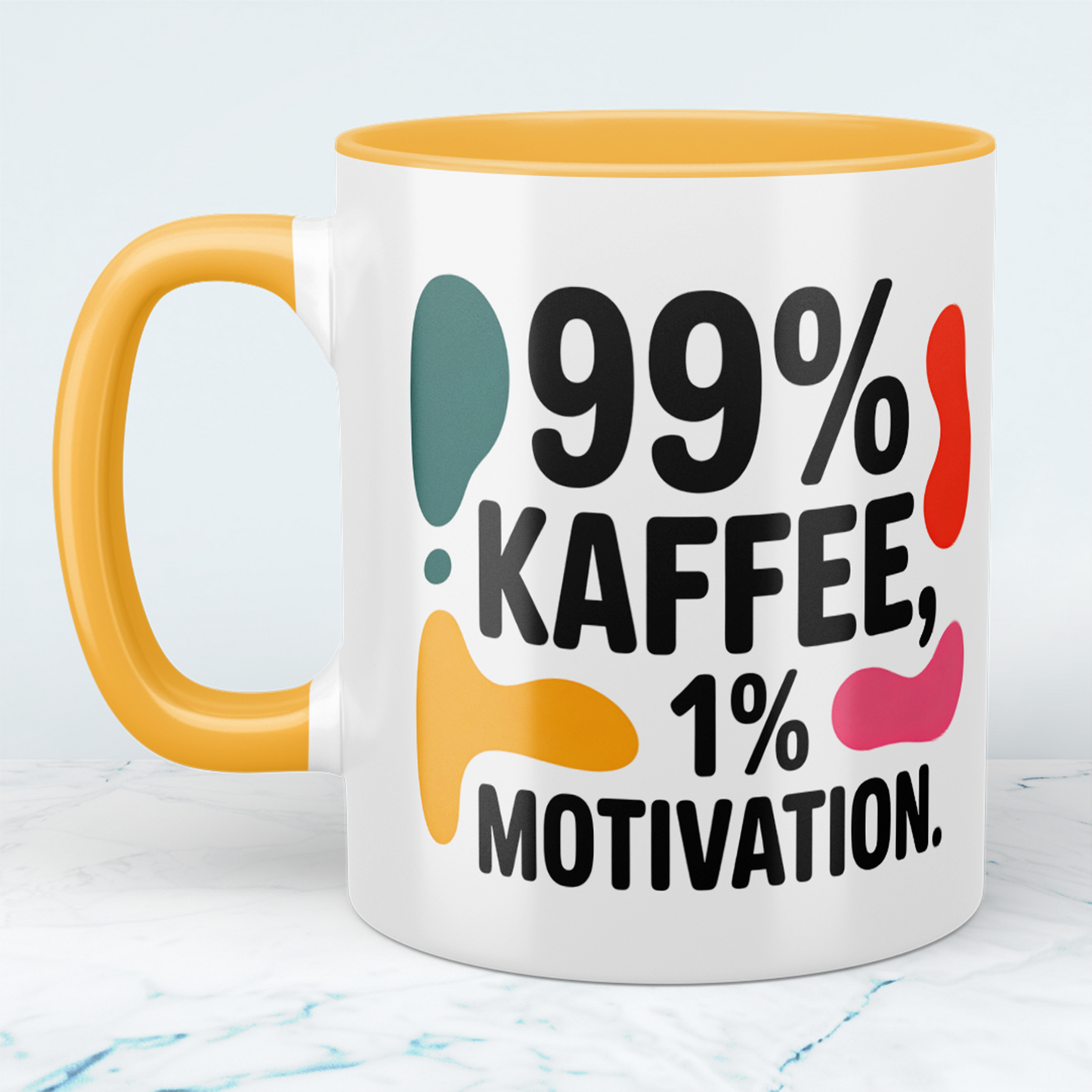 99% Kaffee, 1 Prozent Motivation – Die ehrliche Tasse für den Arbeitsalltag