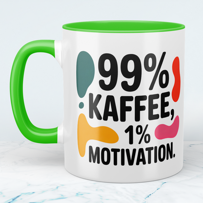 99% Kaffee, 1 Prozent Motivation – Die ehrliche Tasse für den Arbeitsalltag