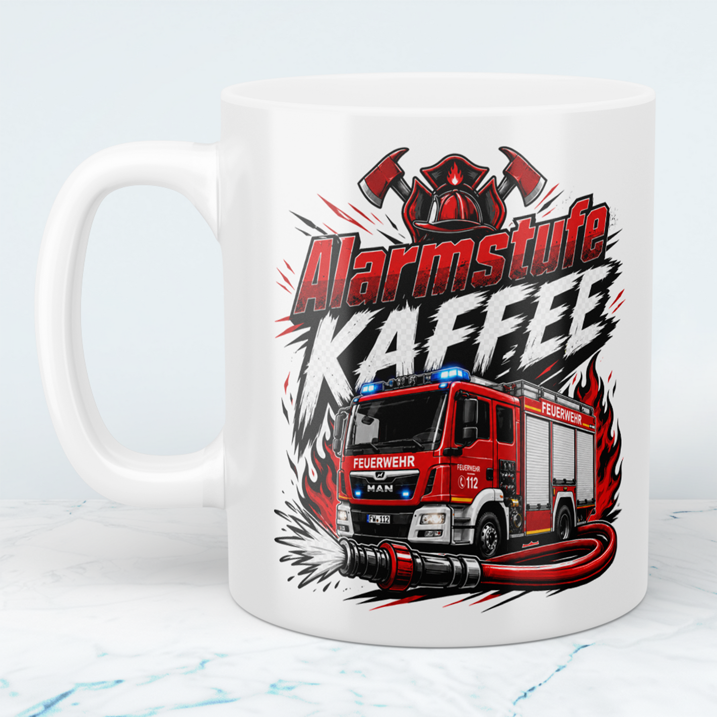 Feuerwehrtasse "Alarmstufe Kaffee" – Geschenk für Feuerwehrleute