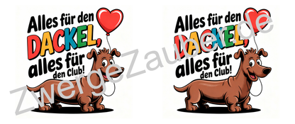 Bedruckte Kaffeetasse mit Spruch – Alles für den Dackel – Originelles Geschenk
