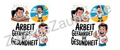 Lustige Bedruckte Tasse: “Arbeit gefährdet die Gesundheit” – Ideales Geschenk für Kollegen im Büro