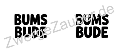 Bedruckte Spaß-Tasse BUMSBUDE – Geschenkidee für Büro & Alltag
