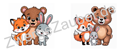 Süße Kindertasse mit Bär, Fuchs und Hase – Liebevolles Geschenk für Kinder & Familie