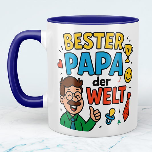 Bester Papa der Welt – Lustige Bedruckte Tasse für den Superhelden Papa