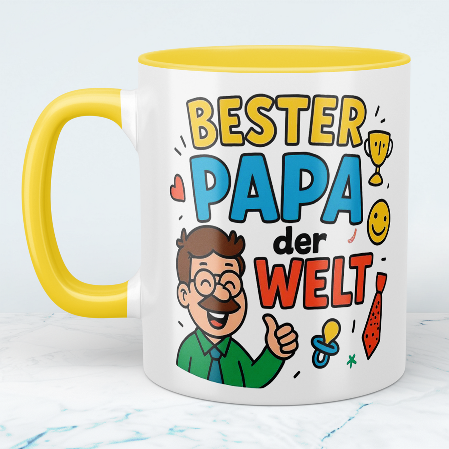 Bester Papa der Welt – Lustige Bedruckte Tasse für den Superhelden Papa