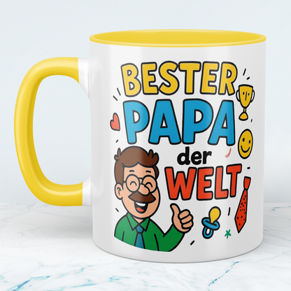 Bester Papa der Welt – Lustige Bedruckte Tasse für den Superhelden Papa