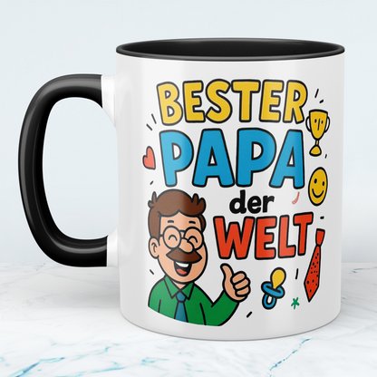 Bester Papa der Welt – Lustige Bedruckte Tasse für den Superhelden Papa