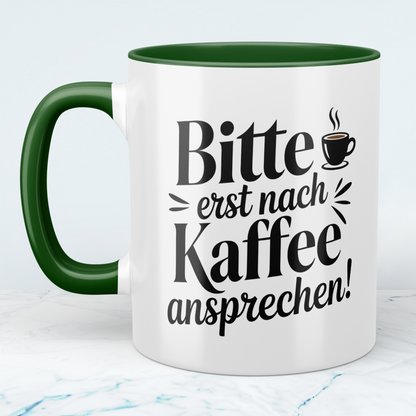 Lustige Kaffeetasse „Bitte erst nach Kaffee ansprechen“ – Witziger Becher mit Cartoon für Kaffee Liebhaber