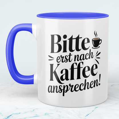 Lustige Kaffeetasse „Bitte erst nach Kaffee ansprechen“ – Witziger Becher mit Cartoon für Kaffee Liebhaber