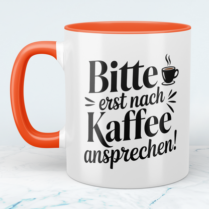 Lustige Kaffeetasse „Bitte erst nach Kaffee ansprechen“ – Witziger Becher mit Cartoon für Kaffee Liebhaber