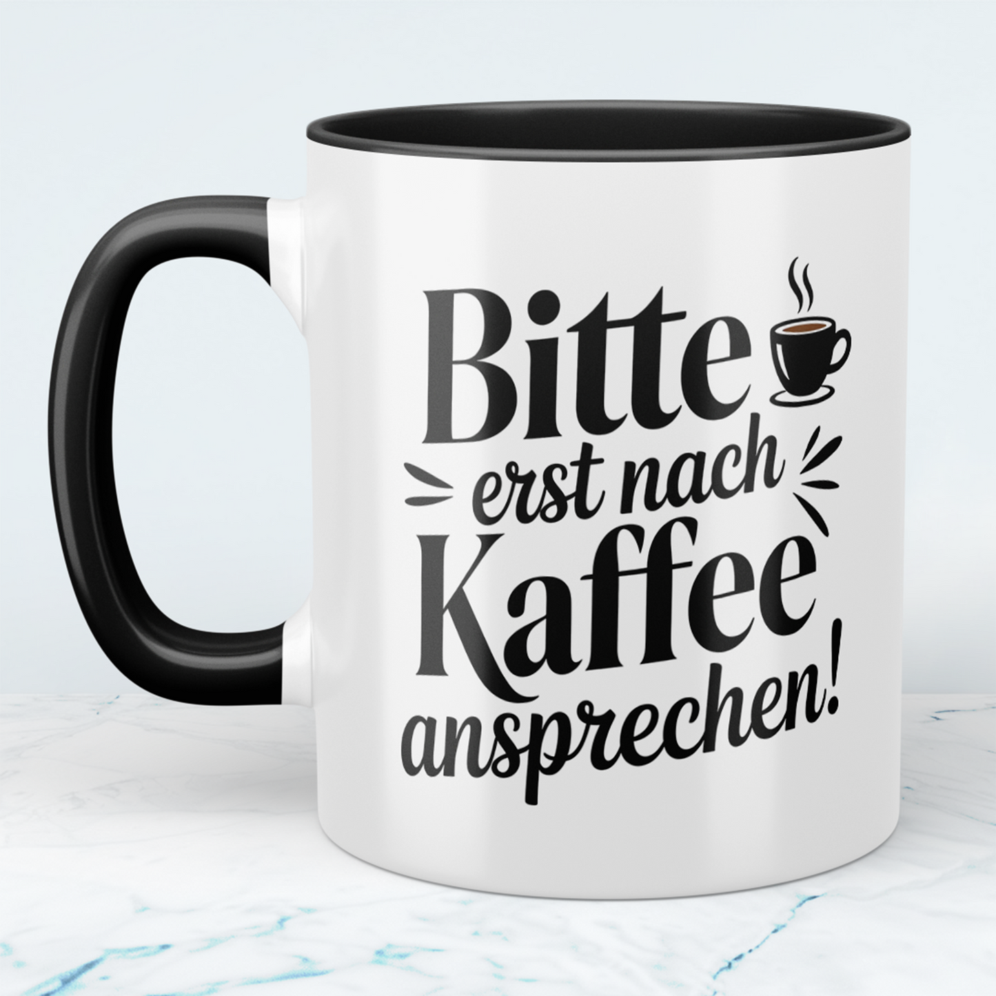 Lustige Kaffeetasse „Bitte erst nach Kaffee ansprechen“ – Witziger Becher mit Cartoon für Kaffee Liebhaber