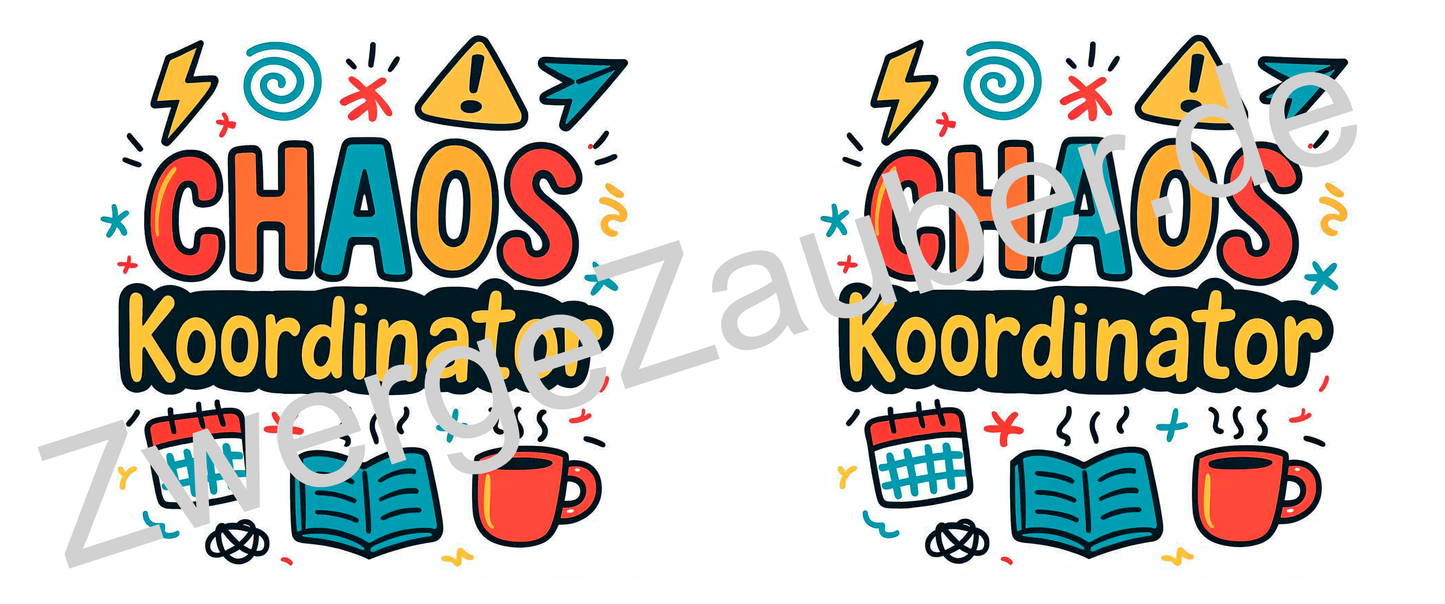 Humovolle bedruckte Tasse – Perfekt für das Büro – Für Kolleginnen und Kollegen – Spruch: CHAOS - Koordinator