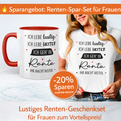 Renten Spar-Set für Frauen – Tasse & T-Shirt mit Spruch | -20% Bundle Angebot