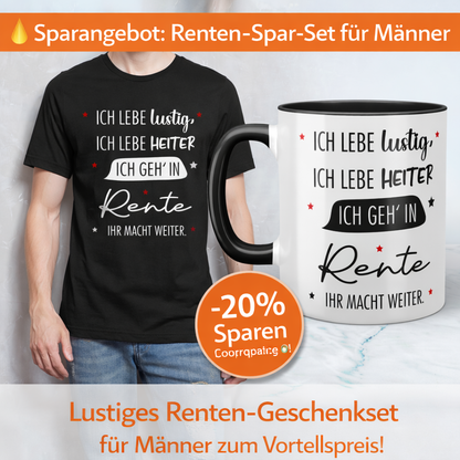 Renten Spar-Set für Männer – Tasse & T-Shirt mit Spruch | -20% Bundle Angebot