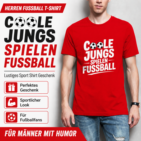 Herren Fußball T-Shirt – Coole Jungs spielen Fußball | Lustiges Sport Shirt Geschenk